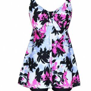 Plus Size 16 Swimsuit Tankini Swim Dress 2 Piece Bathing Suit with Shorts